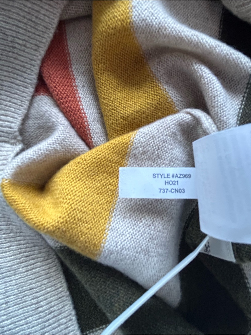 J. Crew Men’s Cashmere Multicolor Striped Crewneck Sweater - Picture 6 of 6